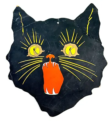Vtg 10  Halloween Dennison Gibson Screaming Black Cat Die Cut • $74.99