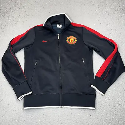 Manchester United Jacket Men Small Black Track Zip Soccer Football 2011 Nike • $49