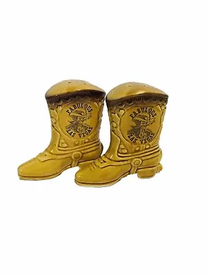 Vintage Fabulous Las Vegas Cowboy Boot  Ceramic Salt & Pepper Shakers Set • $6.99
