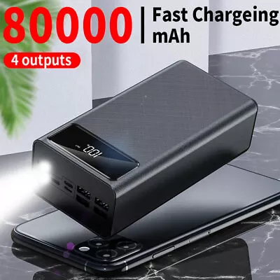 $18.57 • Buy Two-way Fast Charging Power Bank 80000mah High Capacity Portable External Charge