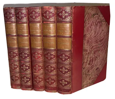 1851 DIARY & CORRESPONDENCE OF SAMUEL PEPYS 5 VOLUME SET BOUND By ZAEHNSDORF • $462