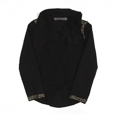 ZARA BASIC Womens Studded Blazer Jacket Black XS • £24.99