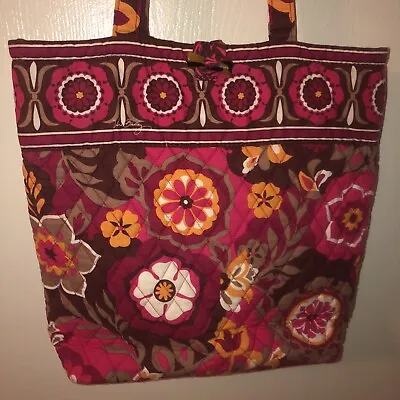Vera Bradley Carnaby Red Floral Paisley Toggle Tote Bag Purse • $24.55
