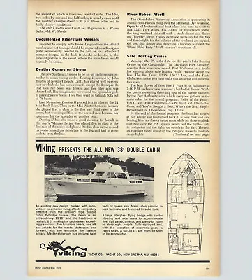 1970 PAPER AD Viking Yacht Motor Boat 38' Dobin Cabin Cruiser New Gretna NJ • $12.99