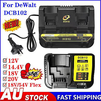 Dual Battery Charger For Dewalt 18V/20V Battery DCB184-XE DCB182 DCB102 DCB115 • $32.89