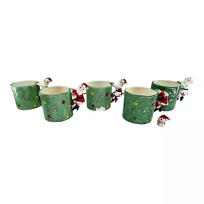 5 Santa Hanging Christmas Tree Mug MAJOR CONDITION ISSUES READ 50/60s Kitsch VTG • $79.94