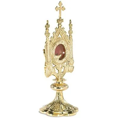 Church Brass Ornate Monstrance With Removable Luna Supplies For Chapel 15 In • $449.99