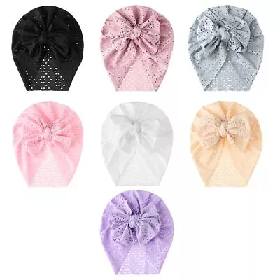 Hat Baby Newborn Summer Beanies Cap Baby Bonnet Cap Turban Headwrap Big Bowknot • $8.10