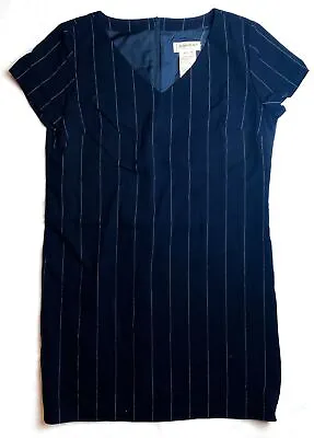 YSL Yves Saint Laurent Encore Vintage Pinstripe Wool Dress Size 42/10 • $148