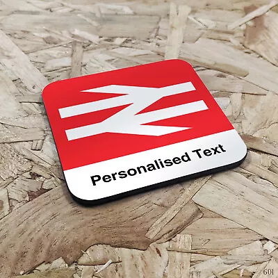 Personalised Train Station/Platform Sign Wooden Drinks Coaster. Any Name Steam • £4.49