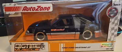 Jada 1:24 AutoZone Exclusive BigTime Muscle 1989 Ford Mustang GT Black Foxbody • $34.99
