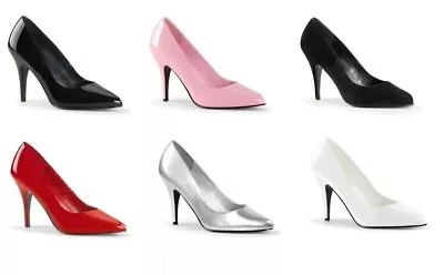 High Heel Stiletto Shoes 4  Court Style Pleaser Vanity 420 Pink Label Sizes 3-13 • £65.50