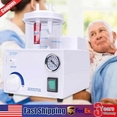 Vacuum Phlegm Quiet Suction Unit Portable Medical Emergency Aspirator Machine • $122.88