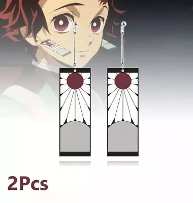 $8.49 • Buy Demon Slayer Earrings - Tanjiro Earrings  Hanafuda Cosplay Costume - US Shipped