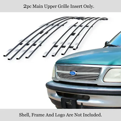 For 1997-1998 Ford F-150/F-250 Light Bar Upper Stainless Chrome Billet Grill • $45.99