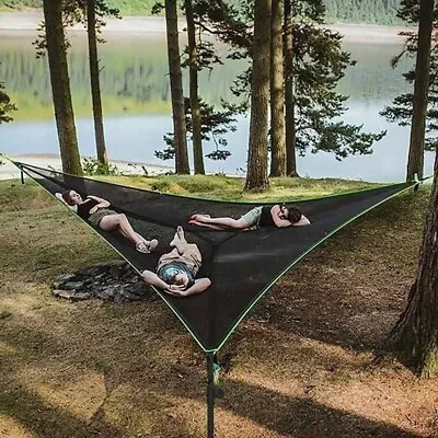 Outdoor Camping Hanging Portable Bed Triangle Hammock Portable Multi Person Bed • £59