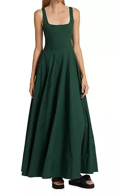 $349 • Buy NWT STAUD Wells Maxi Dress Cypress Green