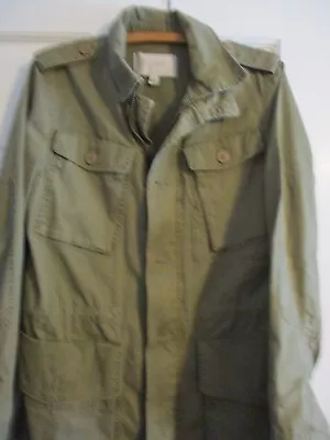 J Crew Jacket Mens Small  Olive Military Field Zip & Button NX-631 Army • $32