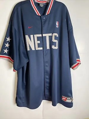 RARE Nike Brooklyn Nets Basketball Warm Up Old School Shooting Jacket 3XL NBA • $79.99