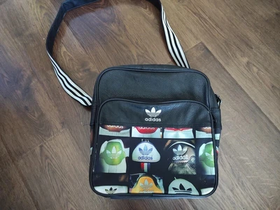 $60 • Buy Adidas Messenger Bag Shoe Heel AOP Print Trefoil Logo Multicolor Airliner 90s