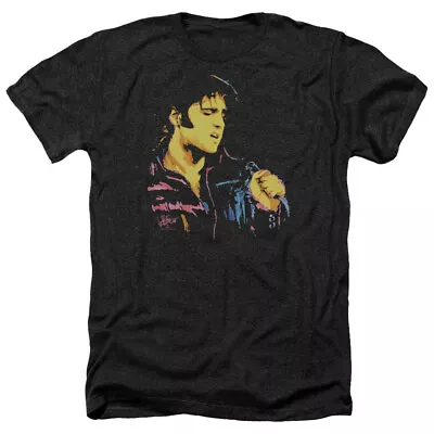 Elvis Presley Heather T-Shirt Neon Portrait Black Tee • $23.39