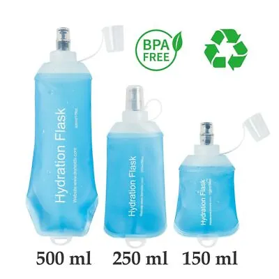 $14.65 • Buy Folding Water Bottle Collapsible Soft Flask TPU For Cycling Running Travelling