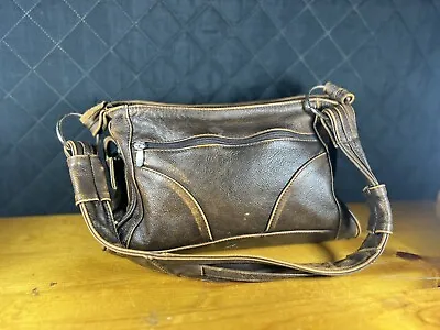 Vintage Genuine Leather Patchwork Purse Brown Made In Mexico • $39.99