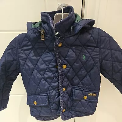 Ralph Lauren Navy Quilted Jacket. Gorgeous. VGC. Age 18 Months. • £10