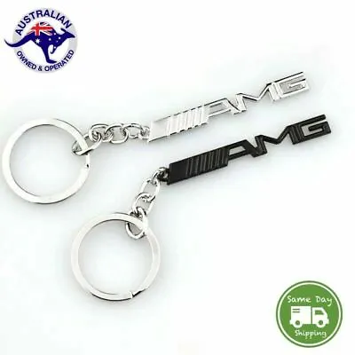 1x AMG CHROME/BLACK KEY Ring Key Chain For Mercedes Benz A45 C63 E63 GLC63 GLE63 • $8.09