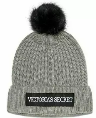 Victoria's Secret 2019 Winter Angel LOGO Pom Pom Hat Gray • $24.99