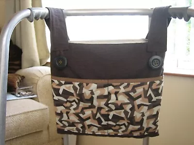 Walking/zimmer Frame Bag With 4 Pockets - Brown/camoflauge • £11.50