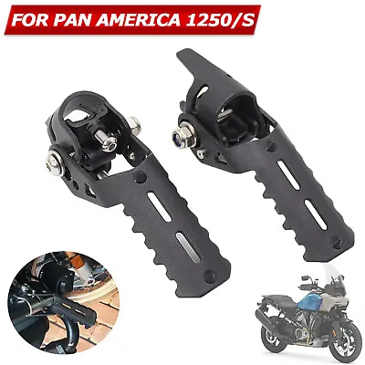 Highway Front Foot Pegs Folding Footrests Clamps FOR PAN AMERICA 1250 S PA1250 • $35.14