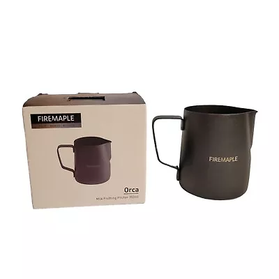 FireMaple Orca Milk Frothing Pitcher 12oz Black Stainless Steel Metal NIB • $17.99