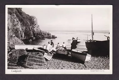 Cornwall Falmouth Helston CADGWITH Boats Fisherman Used 1939 Real Photo Postcard • £7