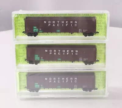 Deluxe Innovations 105403 N Scale BN's Northern Pacific 3 Car Woodchip Car Set • $89.99