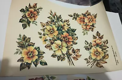 Vintage Water Transfer Ceramic Decals Full Page Dogwood Spray • $10