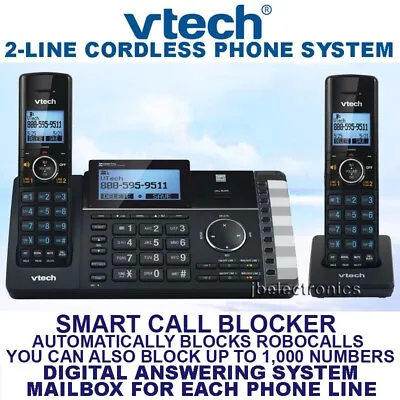 Vtech Ds6251 Dect 6.0 2-line Cordless Phone+1 Cordless Handset-smart Call  Block • $131.99