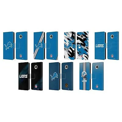 Official Nfl Detroit Lions Logo Leather Book Wallet Case For Motorola Phones • $23.95
