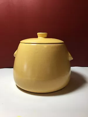 Earthenware Pottery Cookie Jar  Bean Pot Canister La Solana Ware Yellow • $45