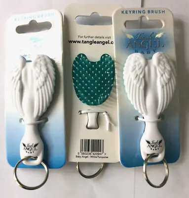 Tangle Angel Baby Keyring Brush  Aqua/white • £3.80