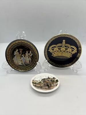 Miniature Plates Handmade Greece 24K Gold Royal Crown British Castle Bone China • $12