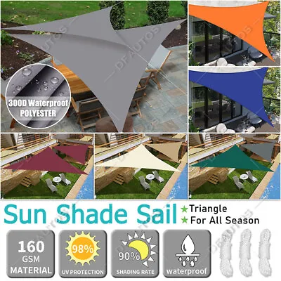 Sun Shade Sail Waterproof Garden Patio Decks Suncreen Awing Canopy 98% UV Block • £9.99