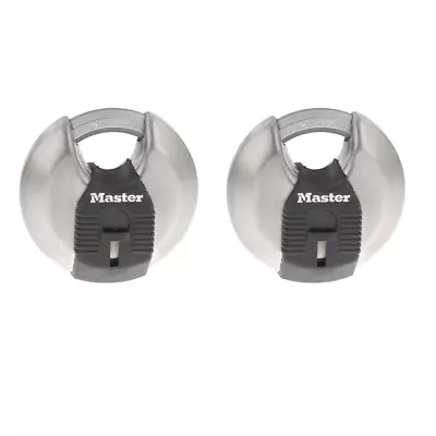 Master Lock Heavy Duty Outdoor Shrouded Padlock With Key 2-3/4 In. Wide 2 Pack • $44.80