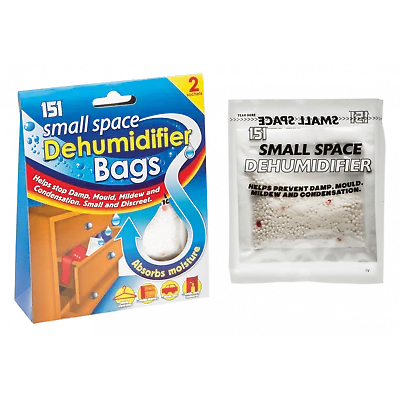 SMALL SPACE DEHUMIDIFIER Bags Sachet Interior Mould Mildew Damp Wardrobe Drawers • £2.99