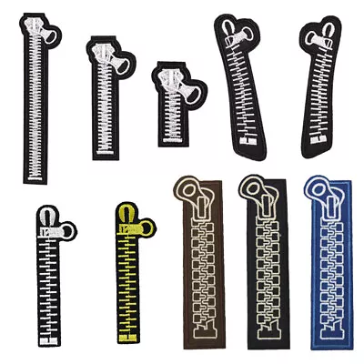 Zipper Embroidered Patches Iron Sew On Applique Clothing Bag Badge Craft DIY UK • £2.63