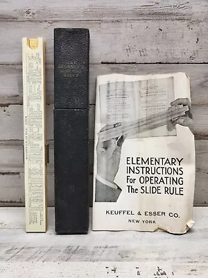 Vintage Keuffel & Esser K & E Beginners Slide Rule 4058 W With Instructions • $24.99