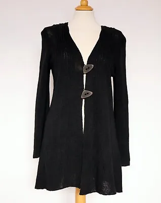 Zuza Bart Black 100% Linen Cardigan Size: S • £64.90