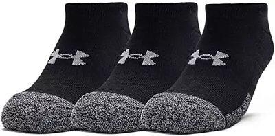 6 X Under Armour HeatGear No Show Socks - Black Invisible Cushioned Uk 3-7.5 New • £14.89