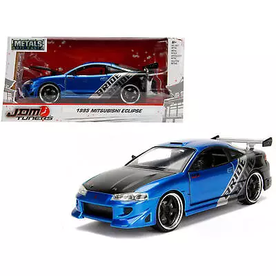 Jada 1/24 Diecast Model Car 1995 Mitsubishi Eclipse  Bride  Blue  JDM Tuners  • $39.44