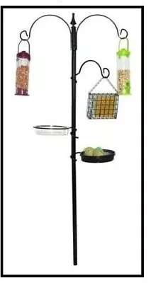 Metal Bird Feeding Station Hanging With Feeders Seed Tray Easy Setup • £11.99